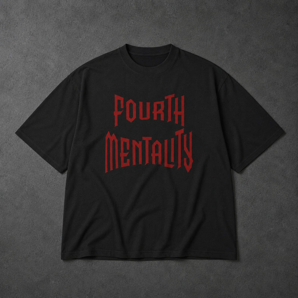 Fourth Chapel Boxy T-Shirt Black – front flat lay