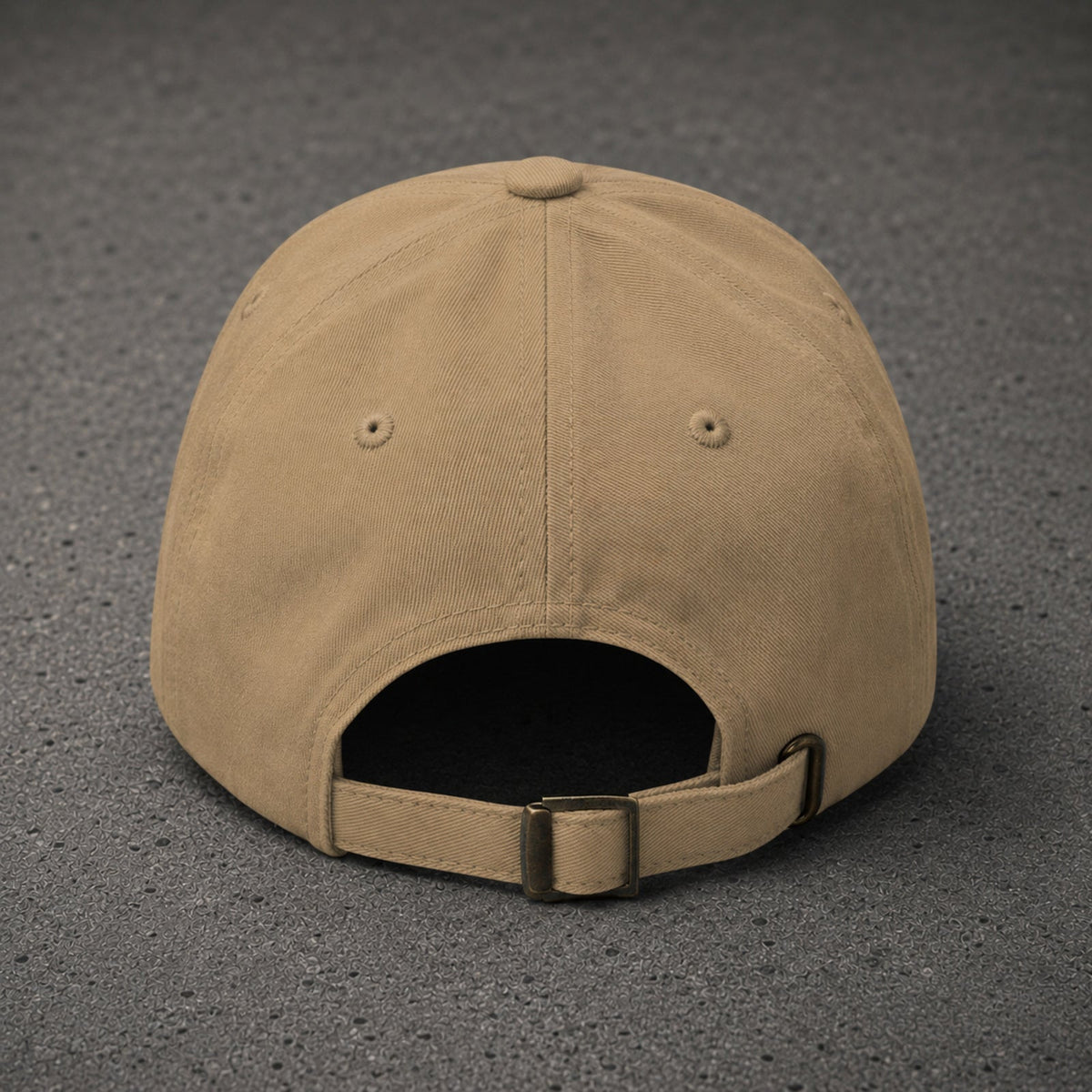 Fourth Chapel Dad Hat Khaki – rear strap and buckle