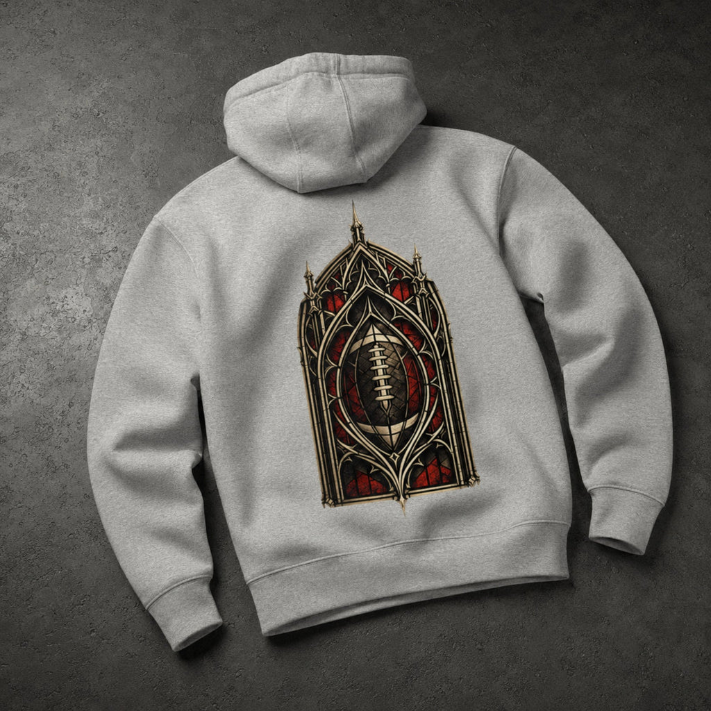 Fourth Chapel Hoodie Carbon Grey – premium back angle