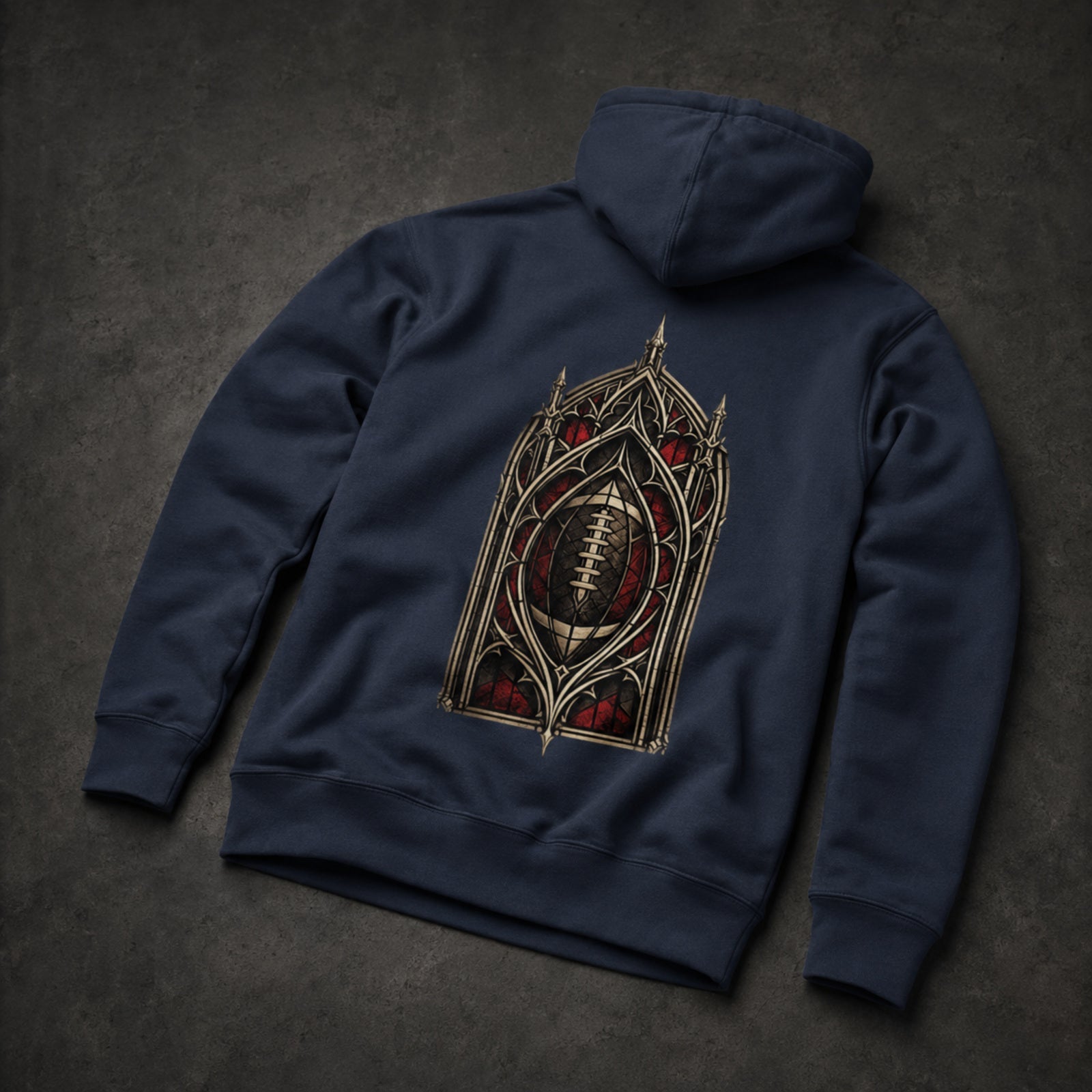 Fourth Chapel Hoodie Navy Blazer – premium back angle