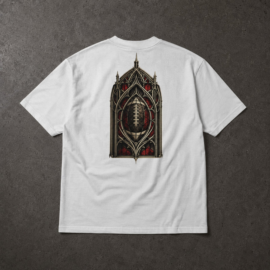Fourth Chapel Boxy T-Shirt White – back flat lay