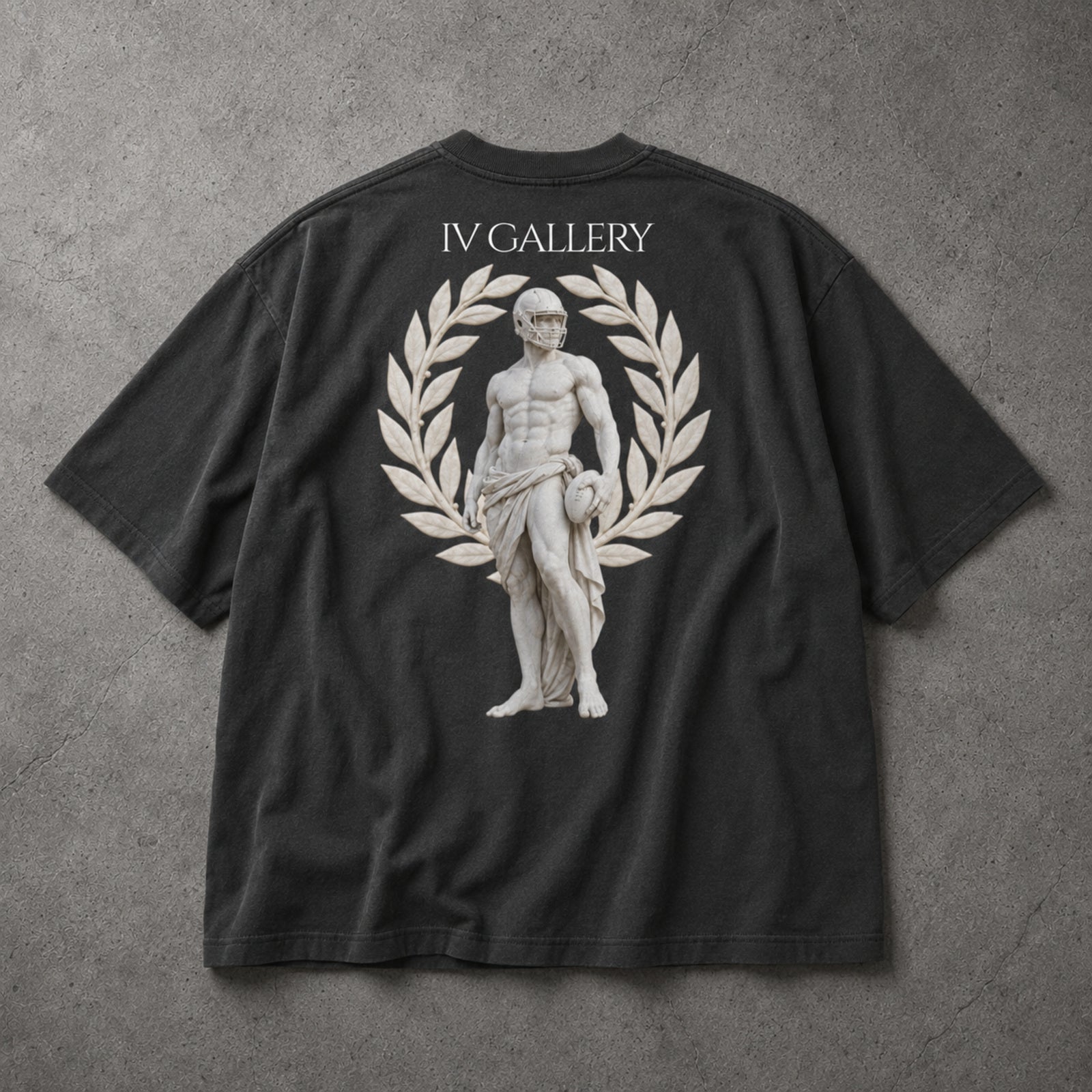 The IV Statue Oversized Faded T-Shirt – back flat lay