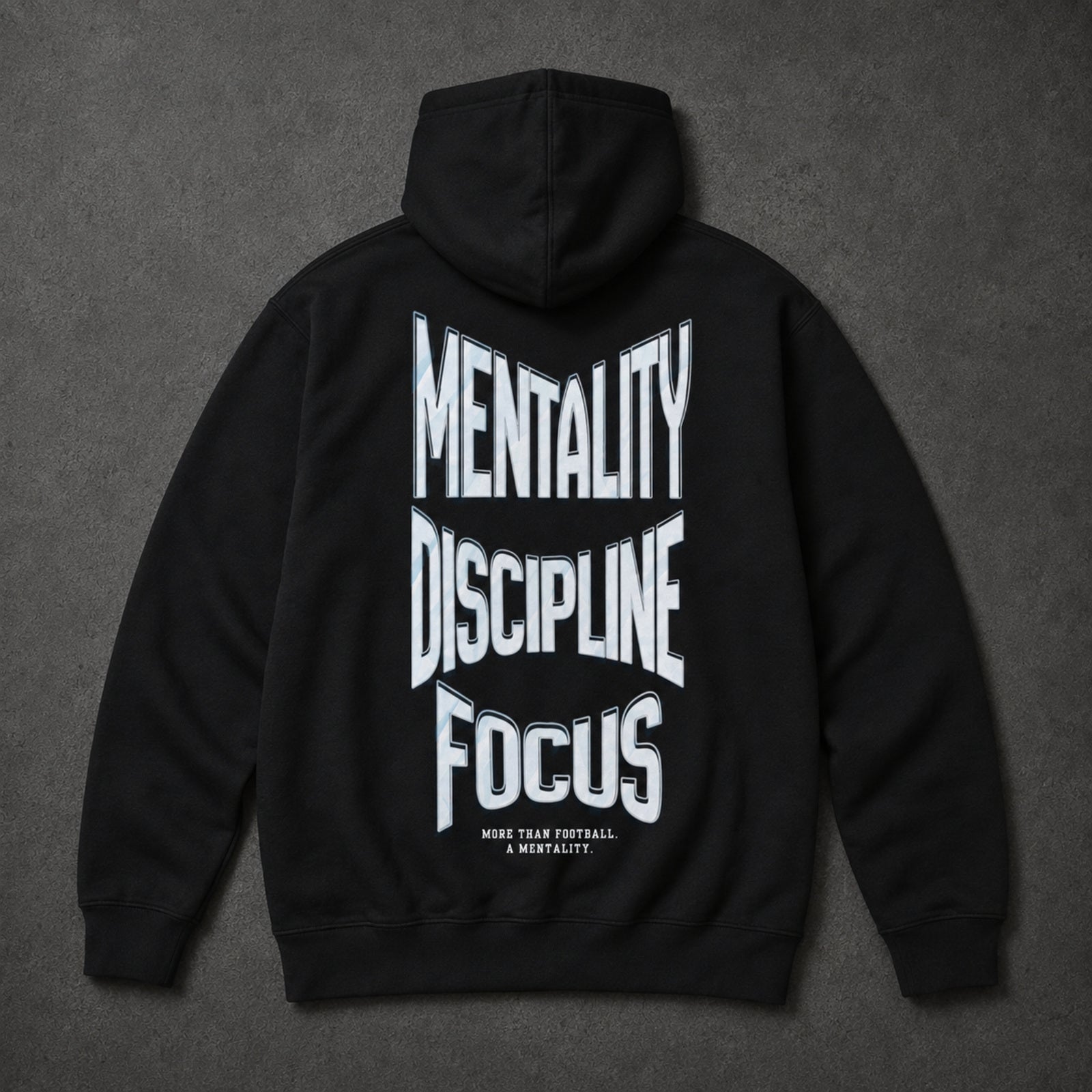 Mentality Discipline Focus Heavyweight Hoodie Black – back view