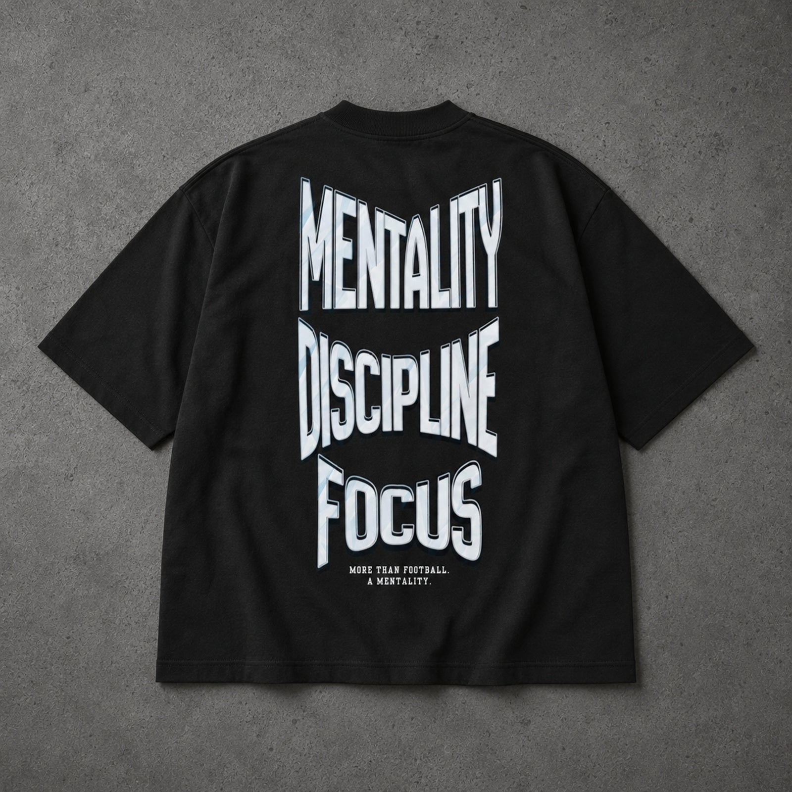 Mentality Discipline Focus Oversized T-Shirt Black – back view