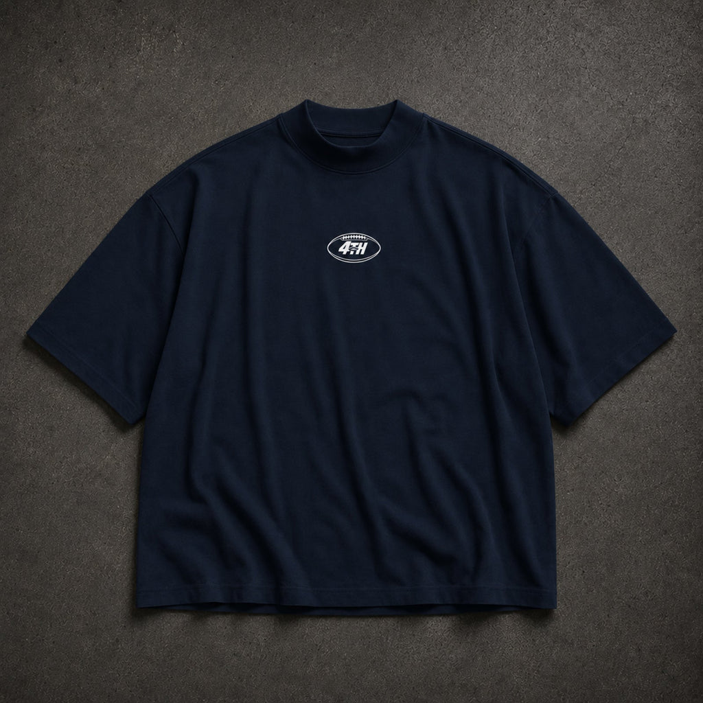 Mentality Discipline Focus Oversized T-Shirt French Navy – front view