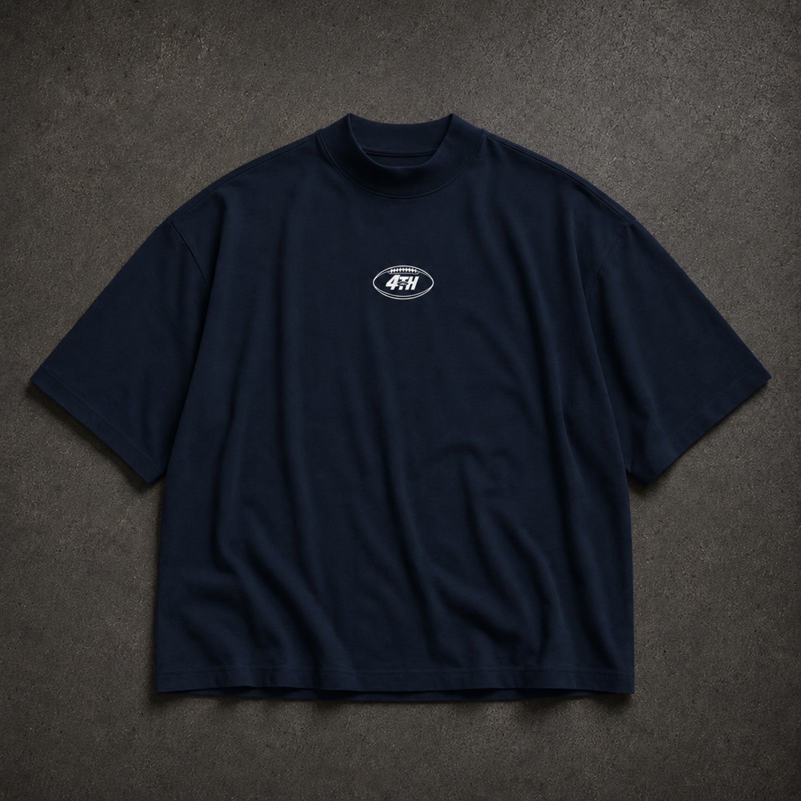 Mentality Discipline Focus Oversized T-Shirt French Navy – front view