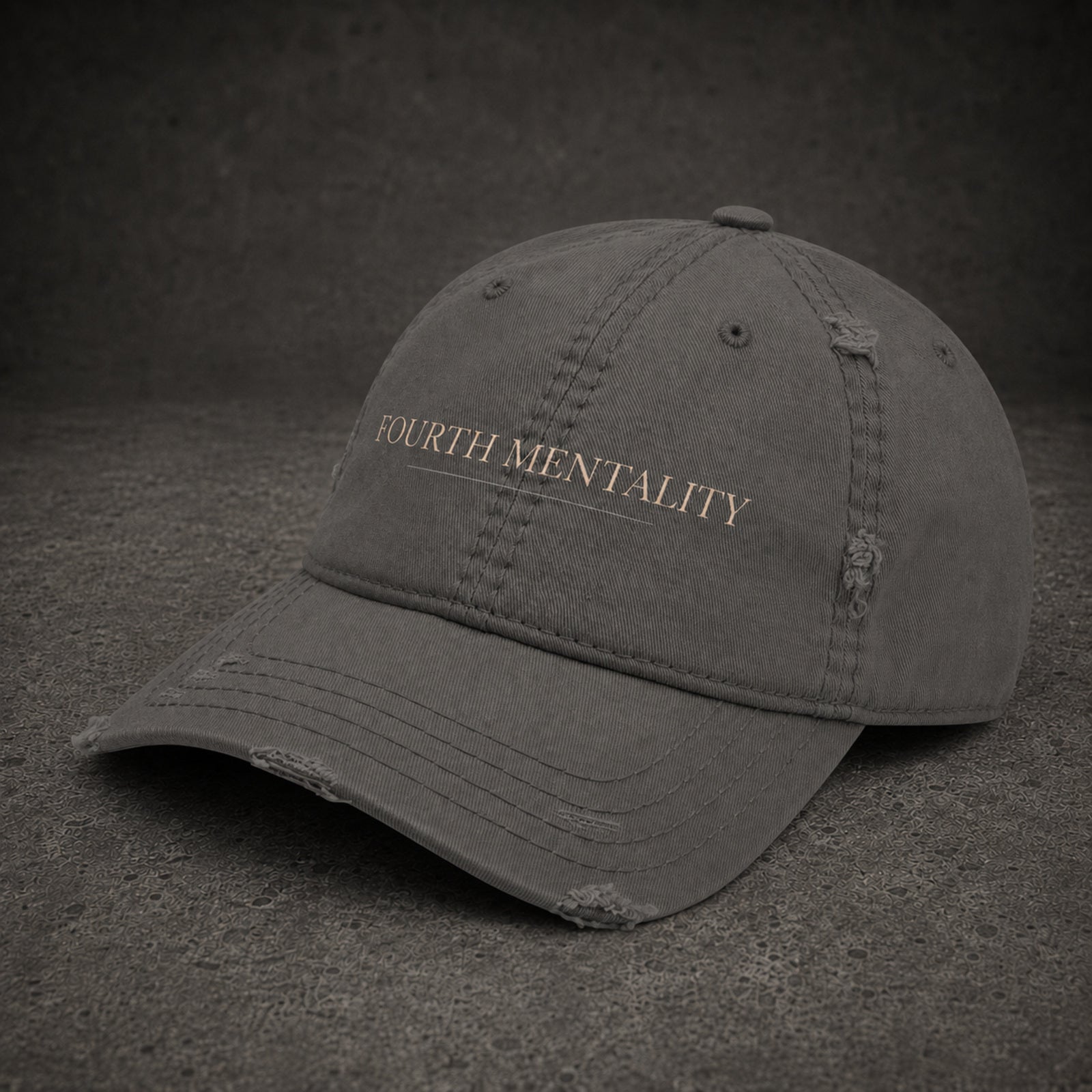 4TH Gallery Signature Dad Hat Grey – three-quarter view