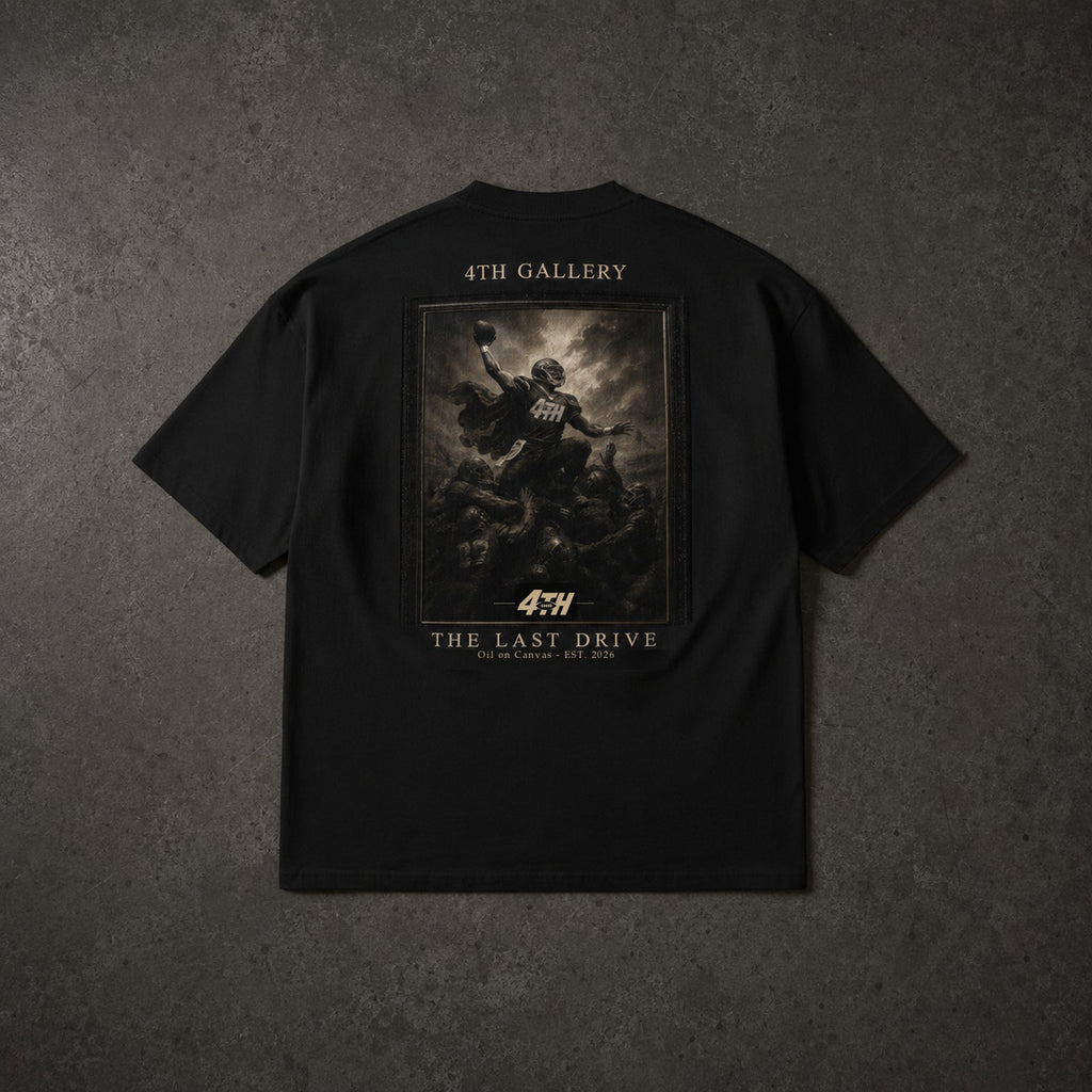 The Last Drive black oversized T-shirt – back flat lay