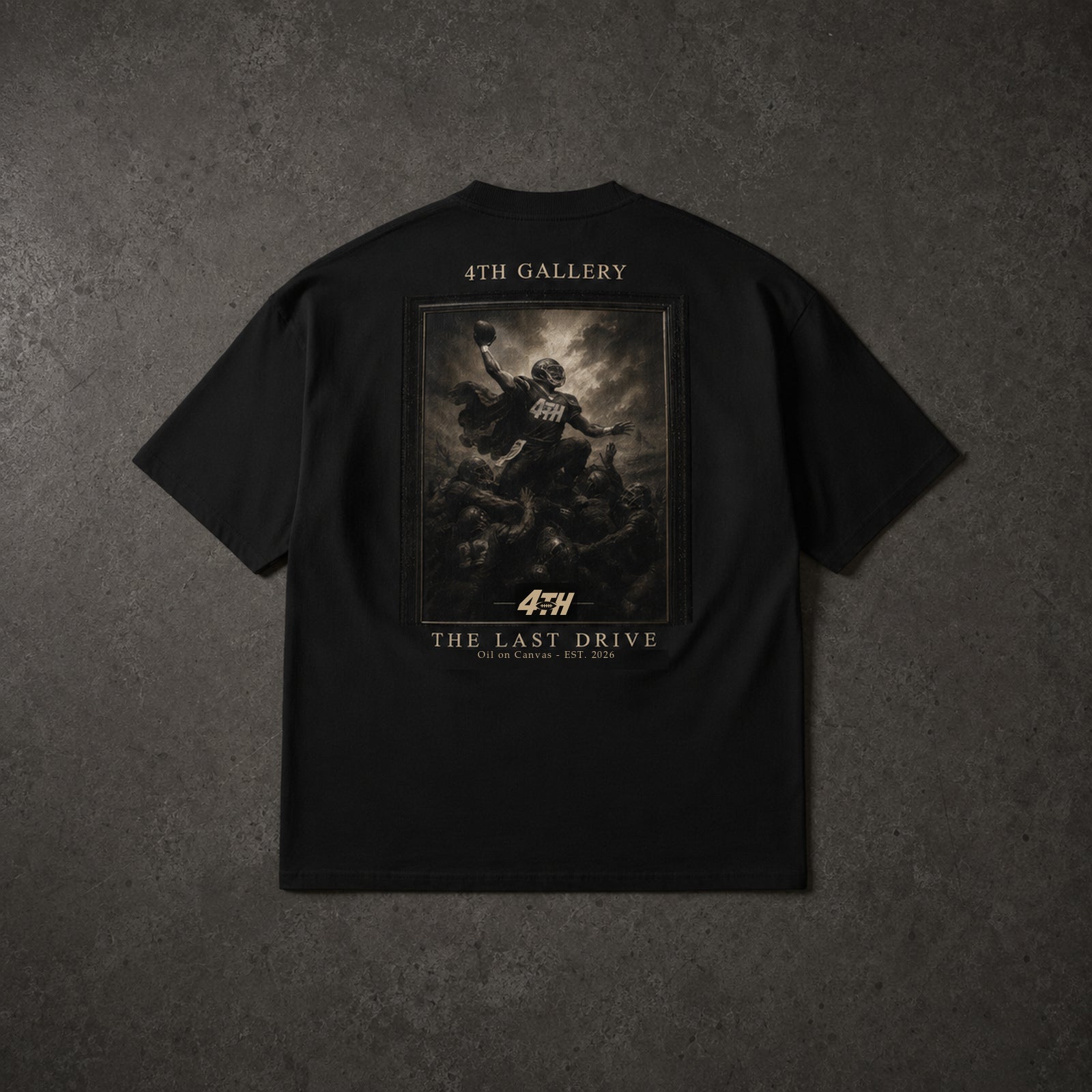 The Last Drive black oversized T-shirt – back flat lay