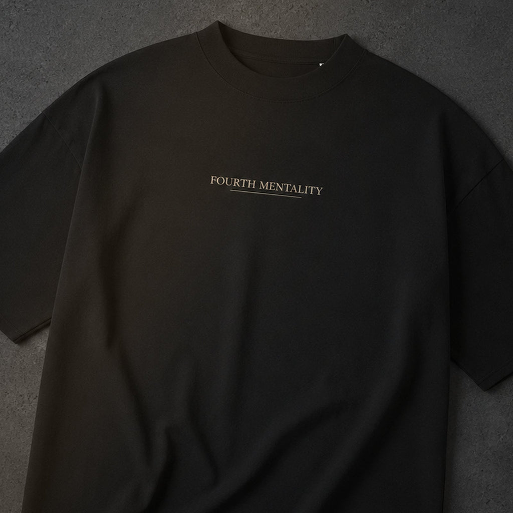 The Last Drive black oversized T-shirt – premium diagonal front detail