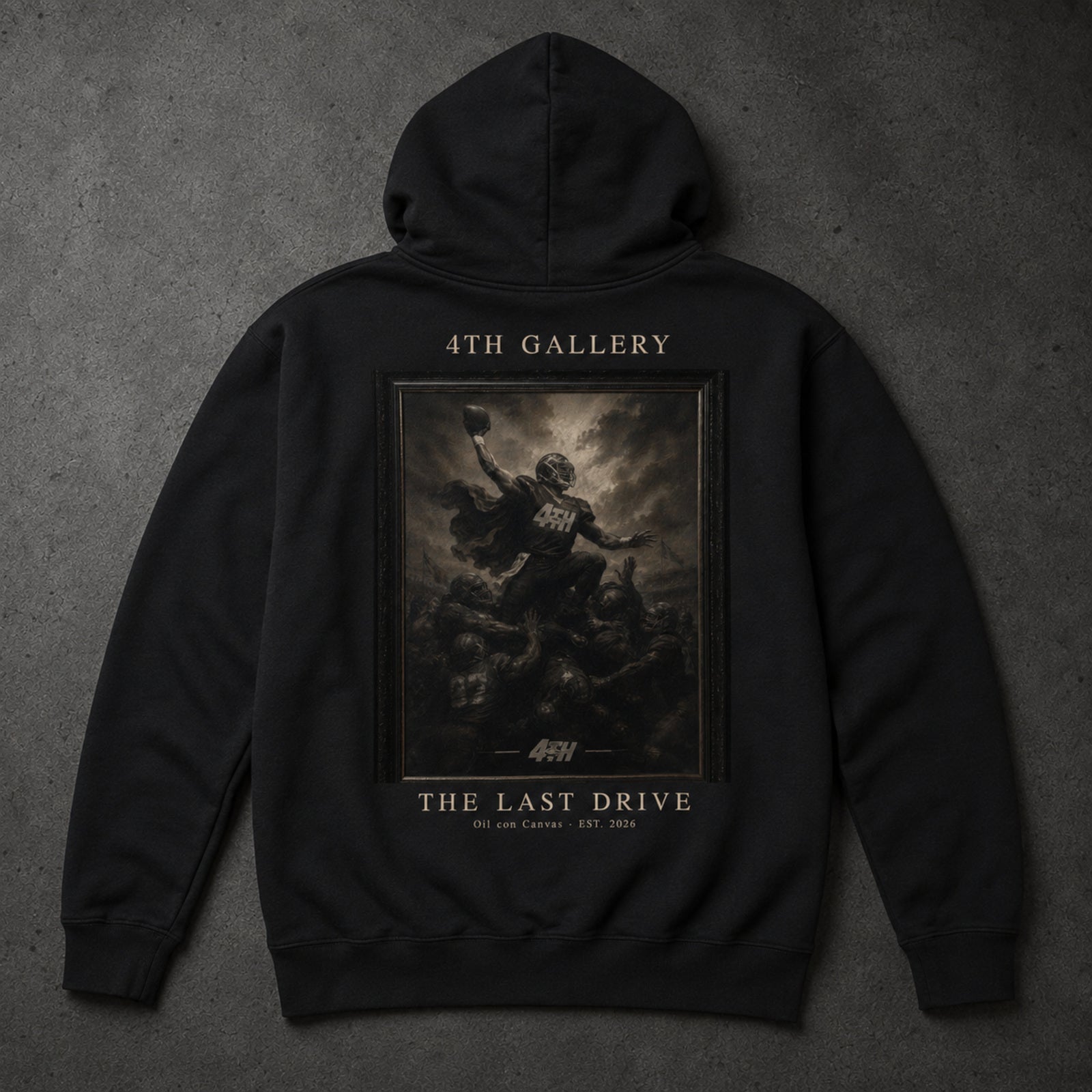 The Last Drive Heavyweight Hoodie – back flat lay